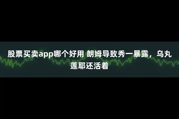 股票买卖app哪个好用 朗姆导致秀一暴露，乌丸莲耶还活着