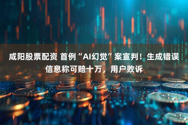 咸阳股票配资 首例“AI幻觉”案宣判！生成错误信息称可赔十万，用户败诉